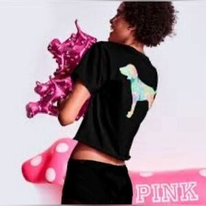 Victoria’s Secret PINK Floral Dog Cropped Tank Size XS 2018 Edt